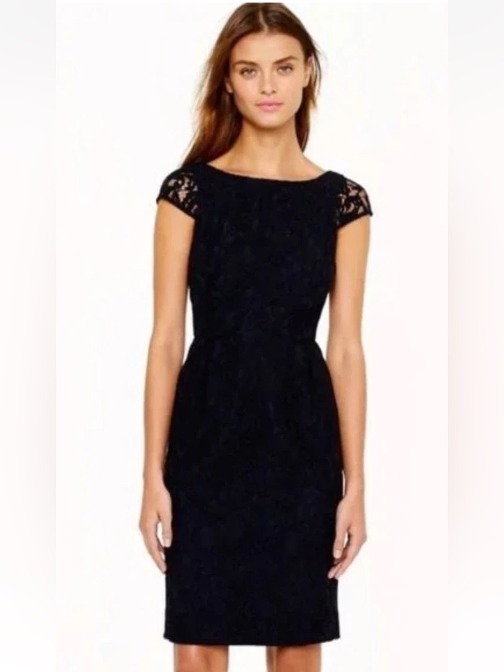 J. Crew Elsa Dress in Leavers Lace - Black